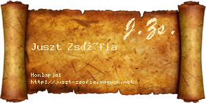 Juszt Zsófia névjegykártya